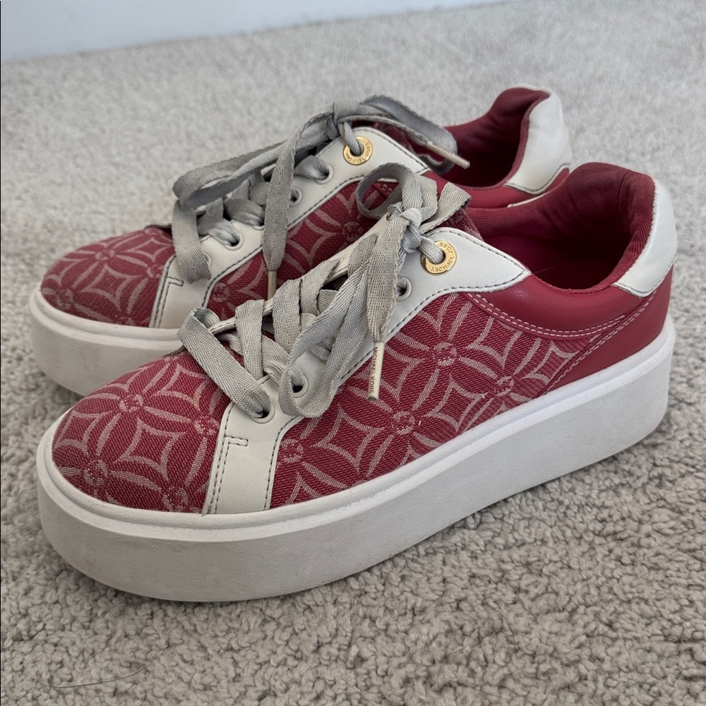 Michael Kors Romey Logo Jacquard Platform Sneaker, Rose Color - Size 6.5 - Picture 4 of 8